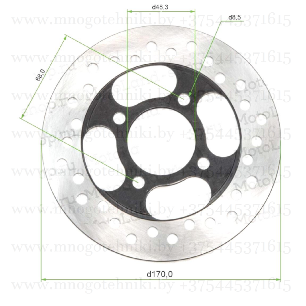 Диск тормозной задний D170mm для ATV EAGLE, квадроцикла